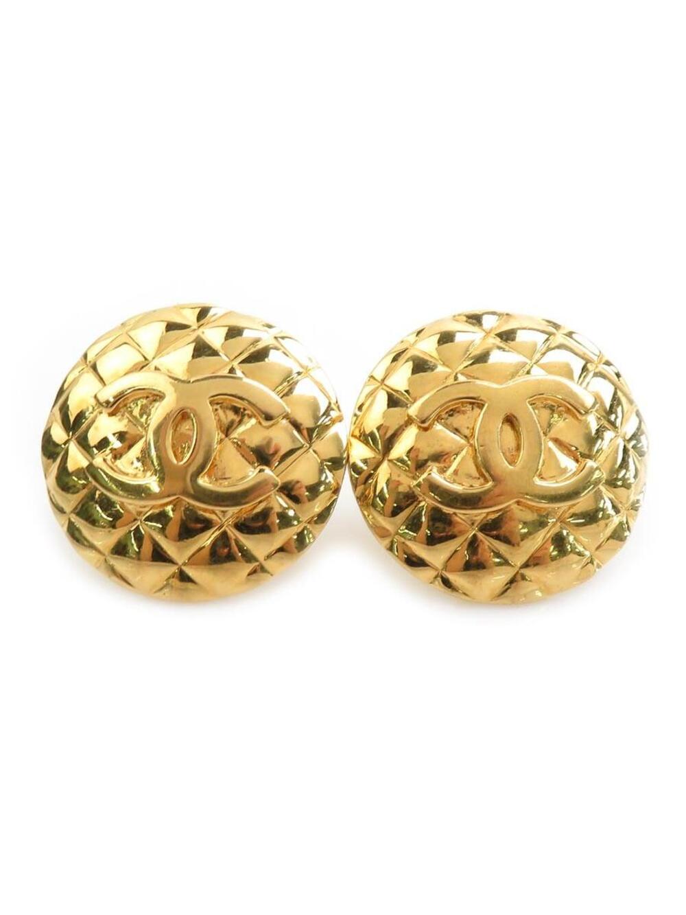 Auth Chanel Cc Logo Earrings Gold Metal #345751C33B